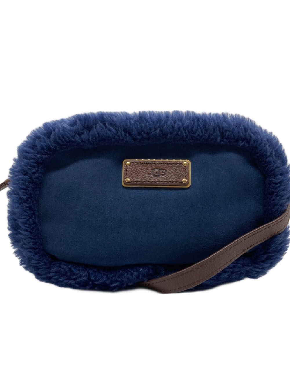 Ugg Australia Navy Suede Shearling Crossbody Bag